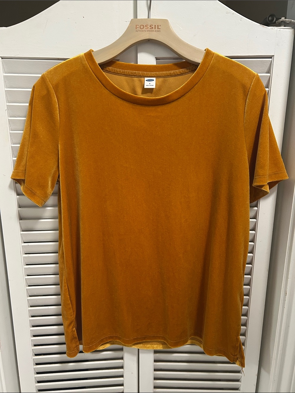 Old Navy Velvet Short Sleeve Tee - Mustard/Gold